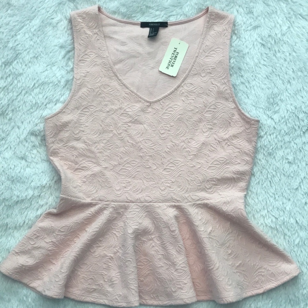 Light pink peplum shirt -NEW